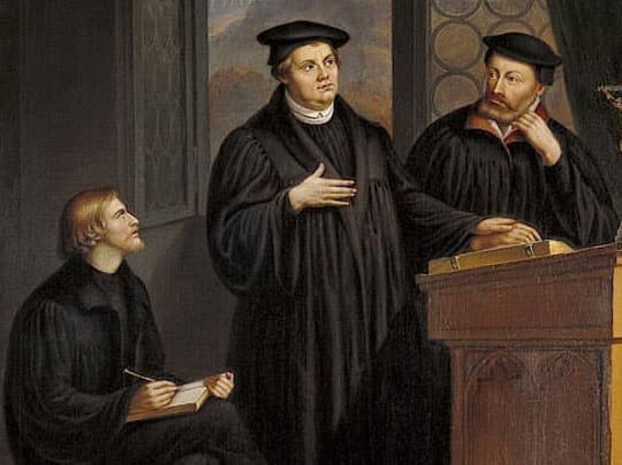 painting depicting Luther at the Heidelberg Disputation (1518)