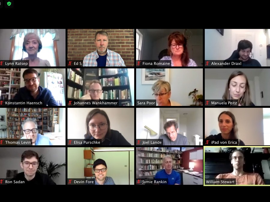Screengrab of zoom meeting with over 16 people