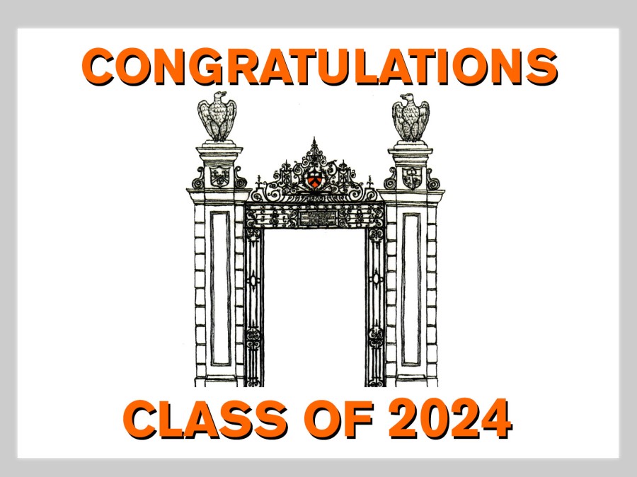 Congratulations to Class of 2024 with ink illustration of the Princeton Gates
