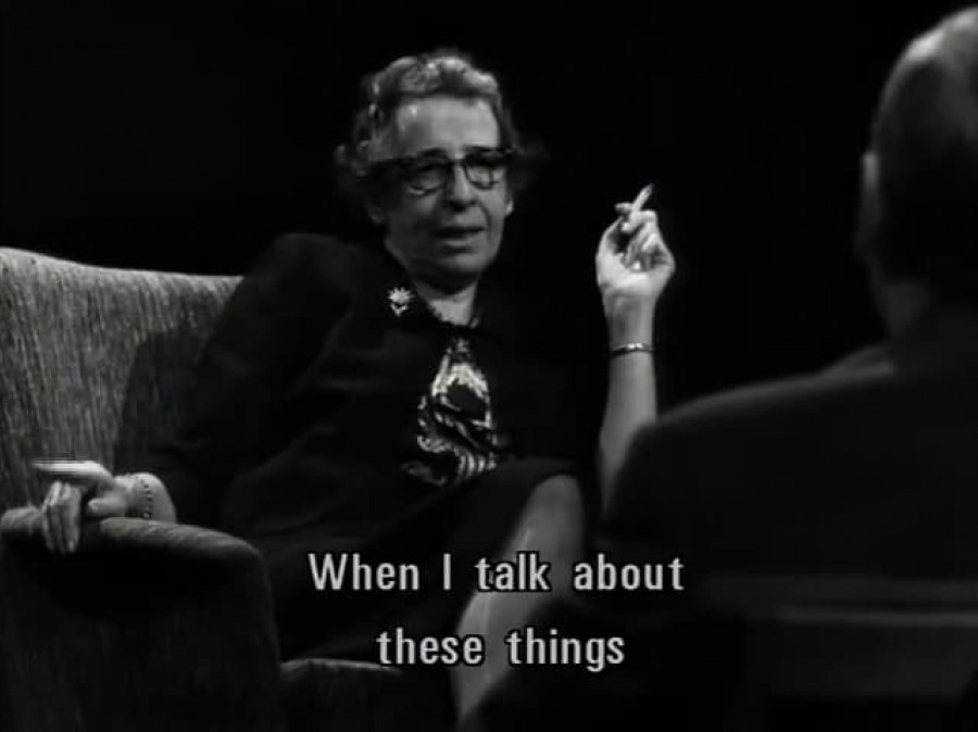 image of Hannah Arendt on TV