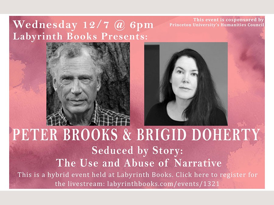Labyrinth Books Flyer with photo of Peter Brooks and Brigid Doherty promotion