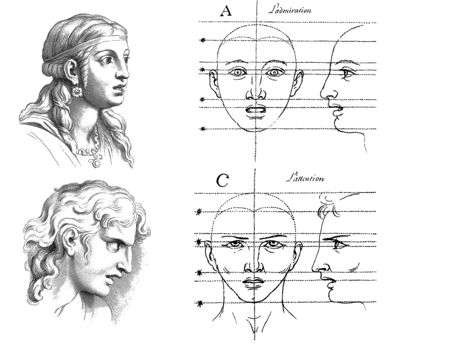 sketch of human facial expression and outlines