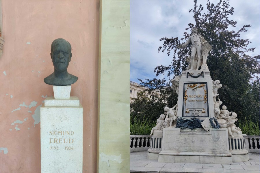 Bust of Sigmund Freud and Statue of Mozart