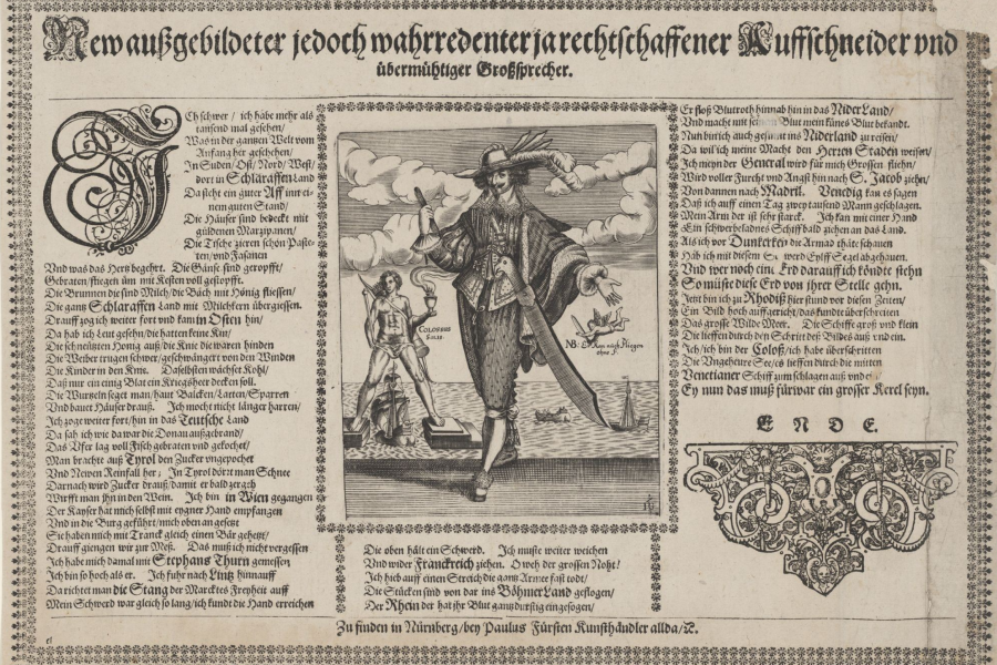 decorative block print in German