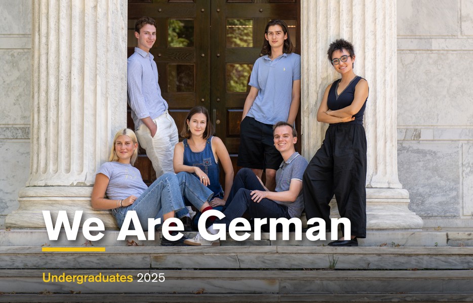 Princeton students posing near campus architecture